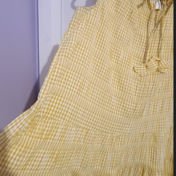 Max Studio -  Flowy Yellow & White Midid Gingham Dress - Picture 6 of 7